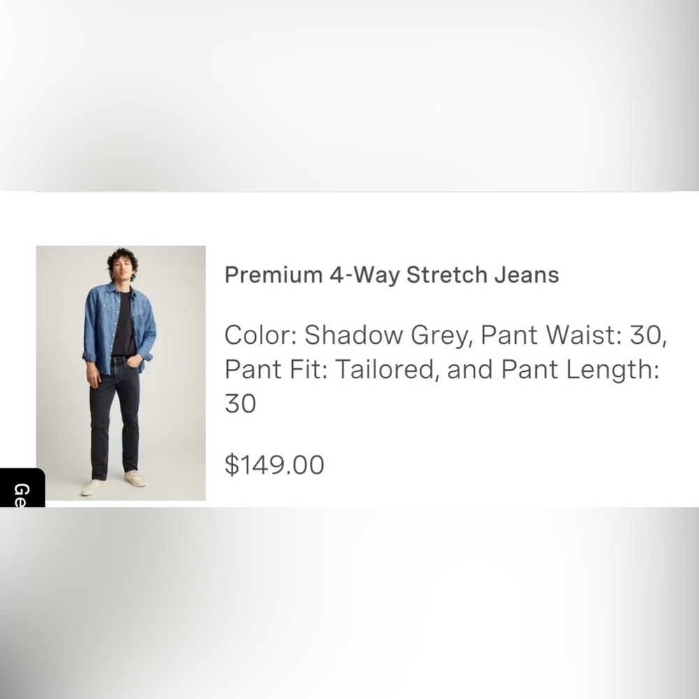 Bonobos shadow grey Men’s jeans size 30/30